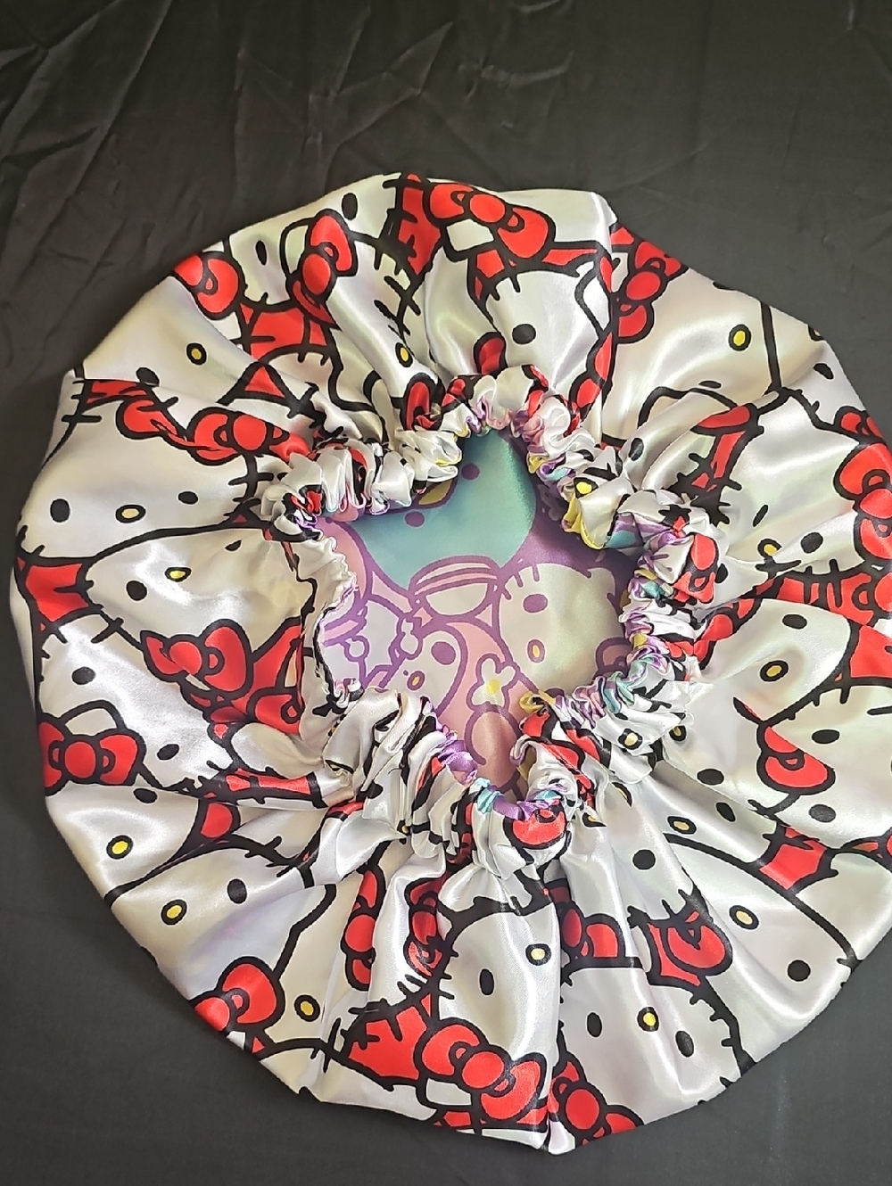 Hello Kitty Red and White Satin Sleep Bonnet